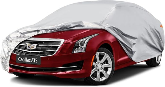 Waterproof Car Cover for Cadillac ATS (2013-2019), 5 Layers Compatible with Cadillac ATS All Weather, Snowproof Windproof Rain Ice Sun UV Protection