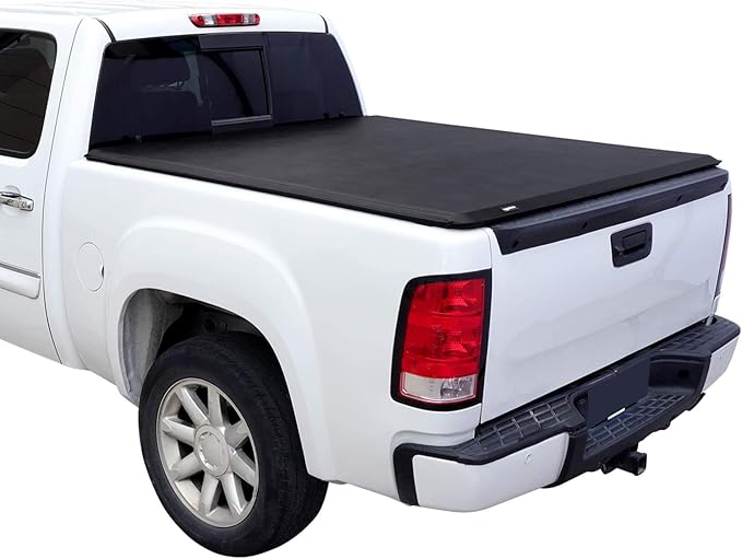 Amazon Basics Soft Roll Up 5.8 feet Truck Bed Tonneau Cover for 2014-2019 Chevy Silverado, GMC Sierra 1500, Fleetside