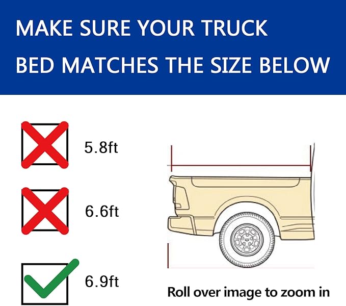 Lyon Cover 6.9ft / 82" Hard Tri-Fold Truck Bed Cover Compatible with 2022-2026 Chevy Silverado/GMC Sierra 2500 HD 3500 HD New Body Style Tonneau Cover