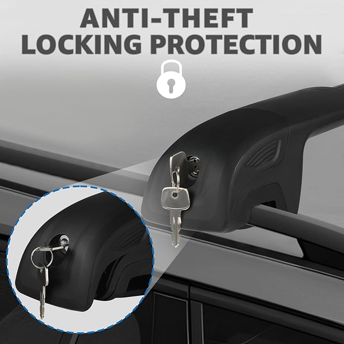 Roof Rack Cross Bars Compatible with Subaru Outback Wilderness 2022-2026, Adjustable Aluminum Heavy Duty 300 LBS Anti-Theft Lock Cargo Carrier Rooftop Crossbar Accessories for Bike, Snowboard, Luggage