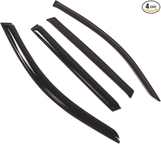 TuningPros Outside Mount Window Vent Visors Rain Guards Compatible with BMW X3 2011-2017 | Side Window Wind Deflectors Rain Shields | Smoke Tinted, 4 Pcs Set, DGWV-680