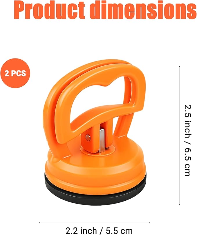 2 Pack Car Dent Puller Suction Cups – Heavy Duty Dent Remover Tools for Car Body Repair, Glass, Tiles, Mirror, Screen Lifting and Handling