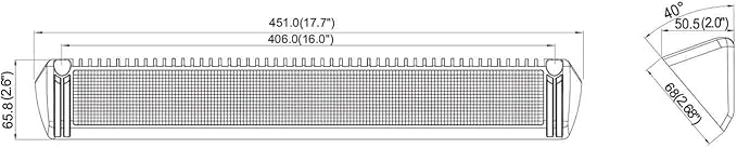 Raycharm 18" RV & Boat Exterior LED Awning Lighting Fixture, 40° Down Angle Flood Beam, 6000K Cool-White, 12V/24V DC, High Lumen Output Low Current Draw, Waterproof White Finish, 1-Pack