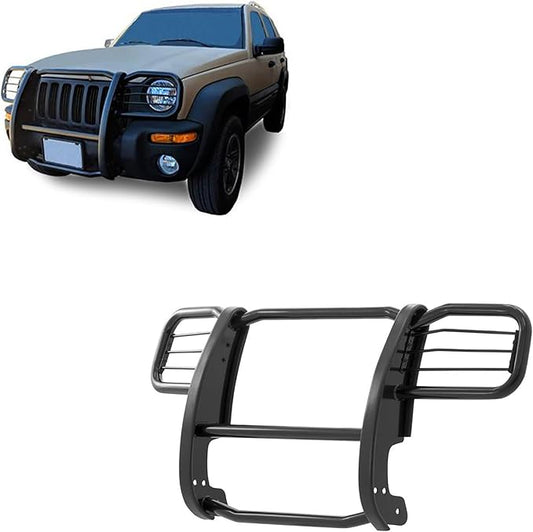 Black Horse Grille brush Bumper Guard Modular Black Compatible with 2002-2007 Jeep Liberty-17EH26MA