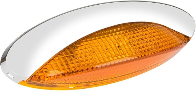 Lumitronics RV LED-Euro Style Porch Light, Amber Lens (Chrome)