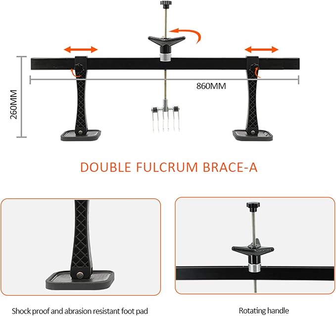 Car Dent Bar Hand Puller Pull Lever Pulling Kit Removal Hammer Repair Auto Body Tool (Black)