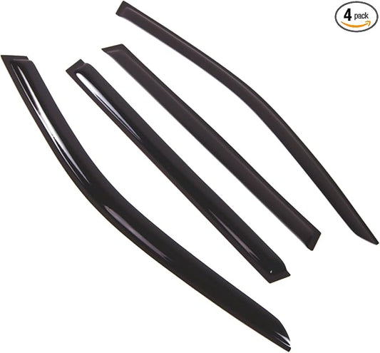 TuningPros Outside Mount Window Vent Visors Rain Guards Compatible with BMW 525i 528i 540i Wagon 1999-2003 | Side Window Wind Deflectors Rain Shields | Smoke Tinted, 4 Pcs Set, DGWV-674