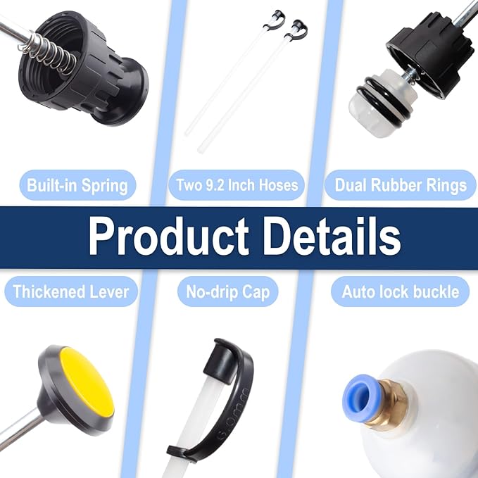 200CC Fluid Extractor, Oil Extractor Pump, Oil Suction Pump Syringe with Two 9.2" Extension Tubes, Vacuum Siphon Pump, Automotive Oil Change Tools for Gasoline