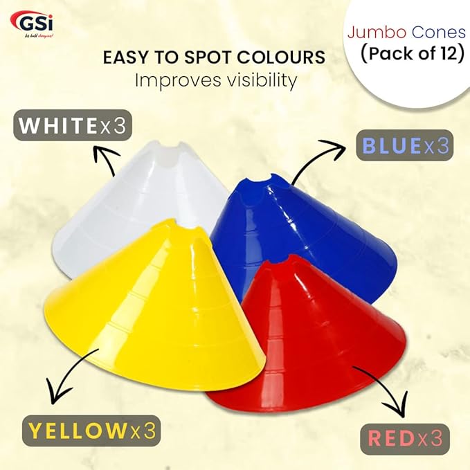 GSi Hurdle Training Cones | Multi Pack Sets | Dual Purpose Agility Cones with Holes | Ideal for Soccer, Kids, Dog, and Sports Training