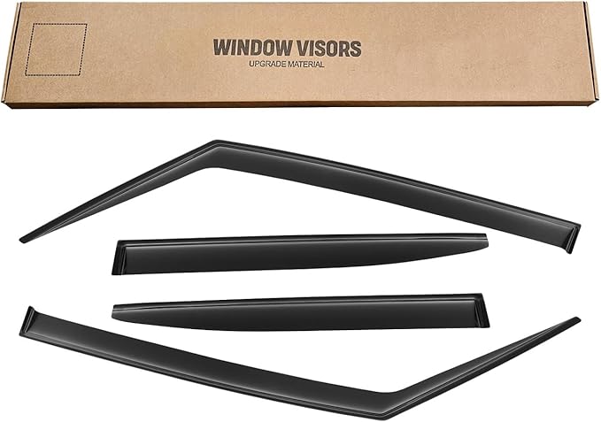 Window Rain Guards for 2015-2024 Jeep Renegade, Window Visor Guard Vent Wind Shade Deflector Rain Shield Protector Sun Visor for 15-24 Renegade 2023 2022 2021, Tape-on/Outside-Mount, 4 Pieces