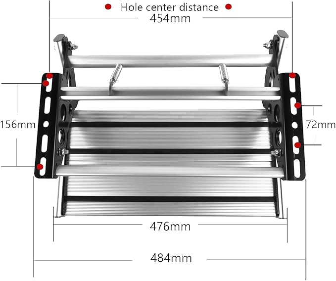 Manual RV Step Single Ladder Step Telescopic Folding RV Entry Stair Replacement for RV Camper Van Motorhome Travel Trailer