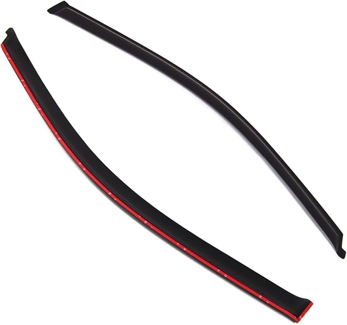 Tuningpros WD2-223RM Dark Smoke 2 Pcs Set Window Visor (Outside Mount) Deflector Rain Guard Compatible with 2006-2011 Honda Civic Coupe