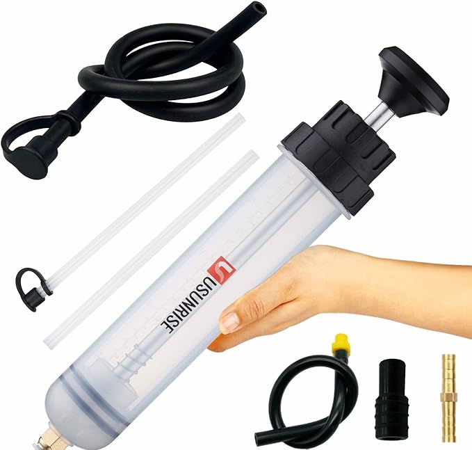 Automotive Fluid Extractor Pump,Oil Change Syringe with Long Hose,Syringe Style Pump for Power Steering Transmission Gear Oil & Brake Fluid Changes, Hand Vacuum Pump 500CC/500ML-3 ProType