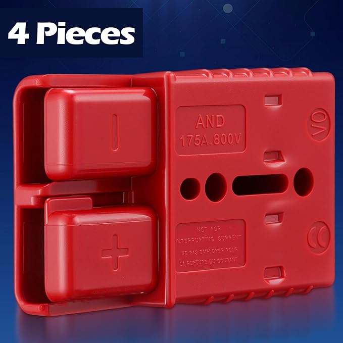 Frienda 6 Pieces 2-4 Gauge 175A Battery Quick Connector 12-36V Disconnect Wire Harness Plug Kit Battery Quick Connector Disconnect Plug for Motor Winch Trailer(175A)