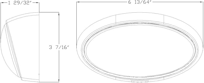 Lumitronics RV 12V LED Oval Porch Utility Light with On/Off Switch, Clear & Amber Lenses for Motorhomes, Campers, Trailers, 5th Wheels (Black)