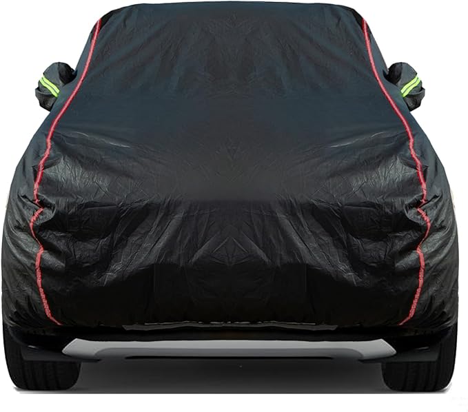 Breathable New Material, Waterproof Car Cover, Locks and Zipper Doors, Sunscreen Waterproof UV Prevention Snowproof Wind and Windproof,Suitable for Indoor Outdoor,for SUV (205"-216") B14