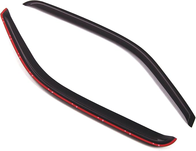 Tuningpros WD2-051 Dark Smoke 2 Pcs Set Window Visor (Outside Mount) Deflector Rain Guard Compatible with 1999-2006 Chevrolet Silverado 1500 2500 3500 Regular Cab