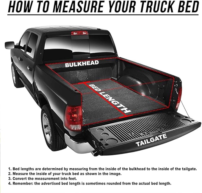 CAREONLINE New Black Hard Tri Fold Style Truck 5 Ft Bed Tonneau Cover W/LED Light Fits for 2016-2024 to-yo-ta Tacoma（OL-KR1009250321）