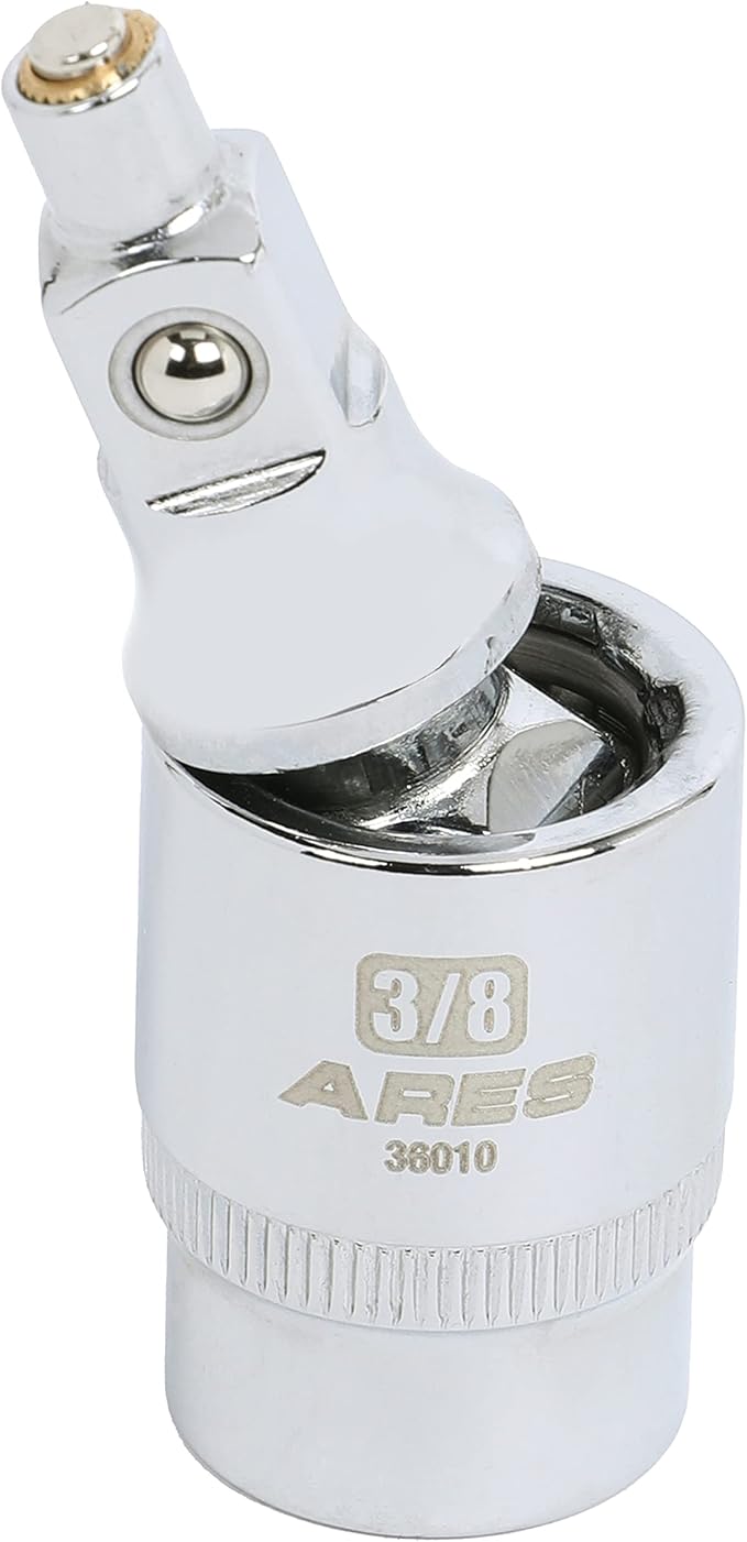 ARES 36006-3-Piece Magnetic 2-Stage Universal Joint Set – 2-Stage Design Changes Socket from Swivel to Fixed Position - 1/4-Inch, 3/8-Inch, and 1/2-Inch Drive – Magnet Tips for Use with Bolts
