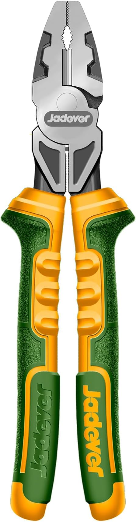 9.5-Inch High Leverage Combination Pliers, High Leverage Lineman's Pliers, Nail Holder & Spanner & Deburring Function, 30% Labor Saving, Black Polished