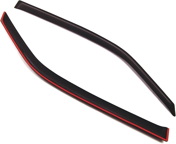 TuningPros Outside Mount Window Vent Visors Rain Guards Compatible with Chevrolet Cavalier Coupe 1982-1994 | Side Window Wind Deflectors Rain Shields | Smoke Tinted, 2 Pcs Set, DGWV-034