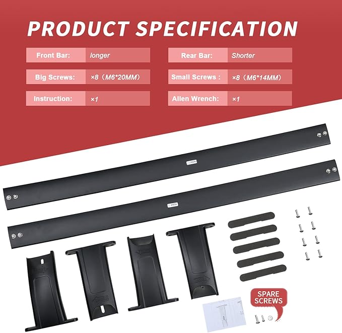 KINGGERI 220lbs Roof Rack Cross Bars Compatible with Chevrolet Tahoe & Suburban, GMC Yukon & Yukon XL, Cadillac Escalade & Escalade ESV 2015-2020, Heavy Duty Aluminum Roof Rails Crossbars All Metal
