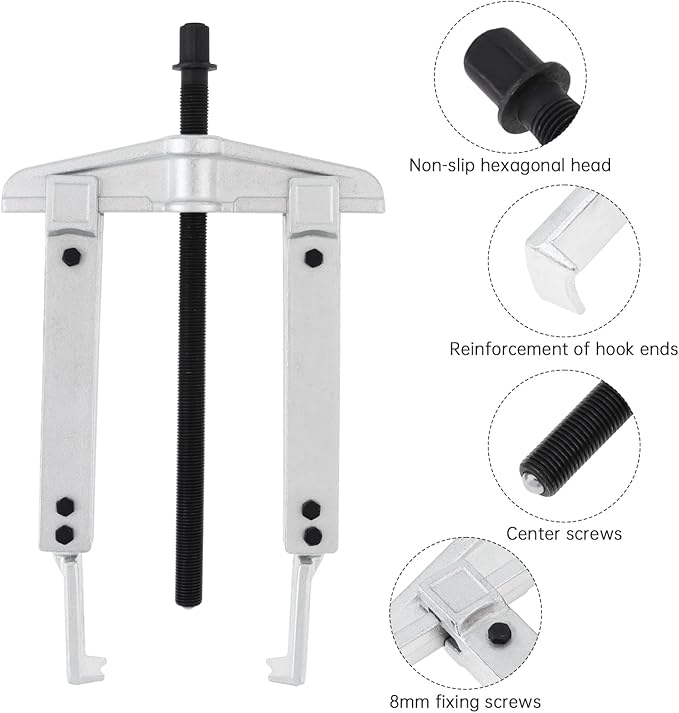 ChgImposs Gear Puller Set, 3 in 1 Heavy Duty Extendable Pulley Puller Kit - Cr-V Steel 2-Jaw Gear & Pulley Remover Tool with 3 Claw Sizes for Bearing, Gear, Pulley & Flywheel Removal