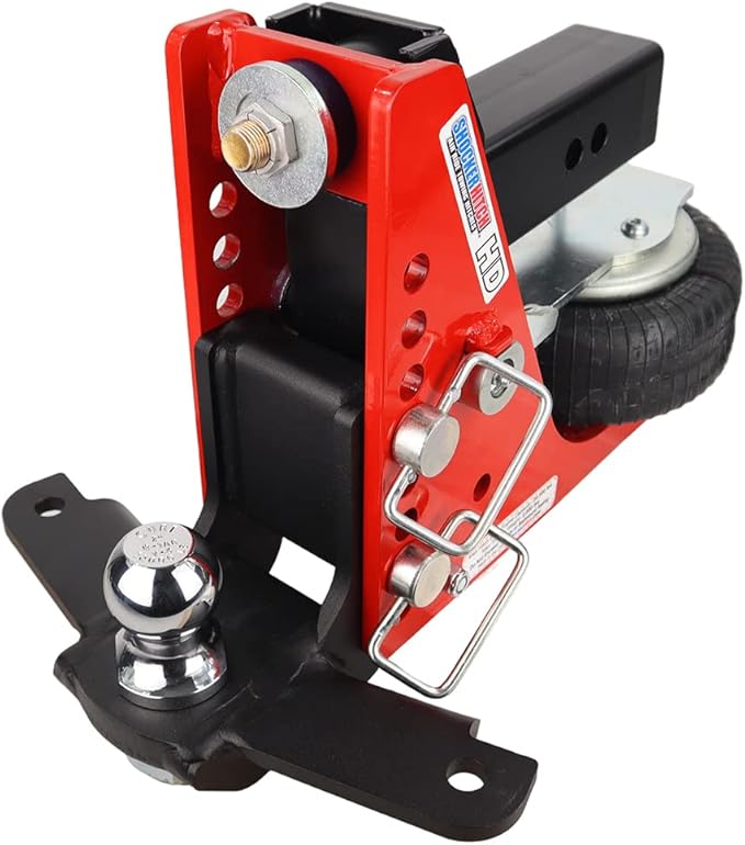 Shocker HD Air Ride Drop Hitch & Sway Control Towing Kit - Fits 2-1/2"Hitch Has 2" Ball, 20,000 lbs, Has 2 Sway Arm Bar Kits