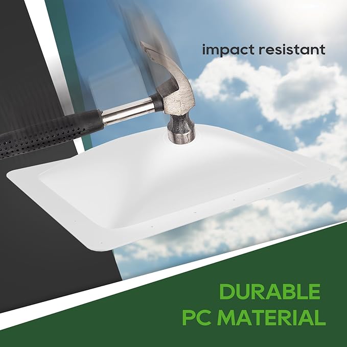 RVGUARD RV Skylight Replacement, 18" x 26" Outer Dimension Skylight Fits All Standard 14" x 22" Openings, RV Skylight for Camper Trailer Fifth Wheel Truck, UV Resistant, Impact Resistant, White