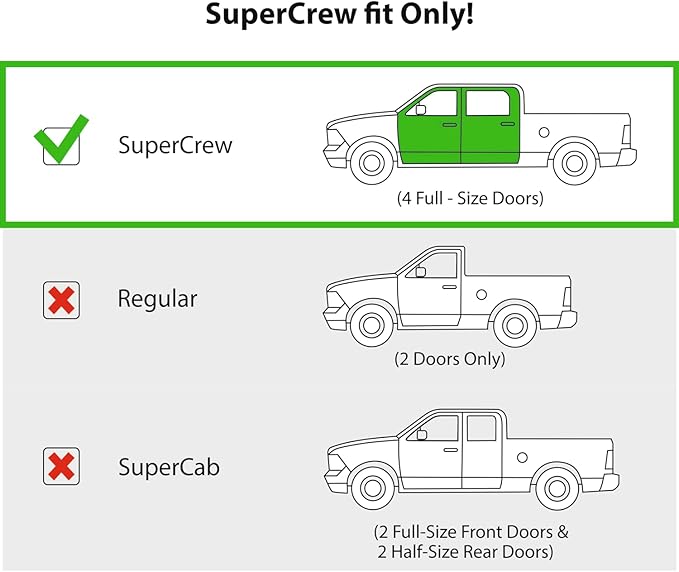 Goodyear Shatterproof in-Channel Window Deflectors for Ford F150 Raptor 2017-2020 SuperCrew, Rain Guards, Window Visors for Cars, Vent Deflector, Car Accessories, 4 pcs - GY007732