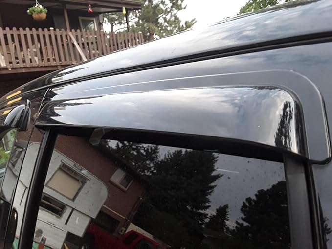 Original 4pcs Rain Guards Set, Outside Mount Window Deflectors, Side Window Visors Compatible with 2004-2006 Toyota Tundra Double/Crew Cab with 4 Full Size Doors Only|94710|