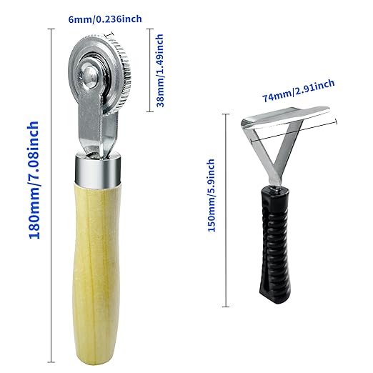 53Pcs Tire Patch Kit Heavy Duty, Tire Repair Tools 55 mm Tungsten Steel Buffing Wheel with 32mm/42mm/58mm Tire Patches, Tire Inner Liner Scraper, Tire Patch Roller for Car Motorcycle Bike Grinding