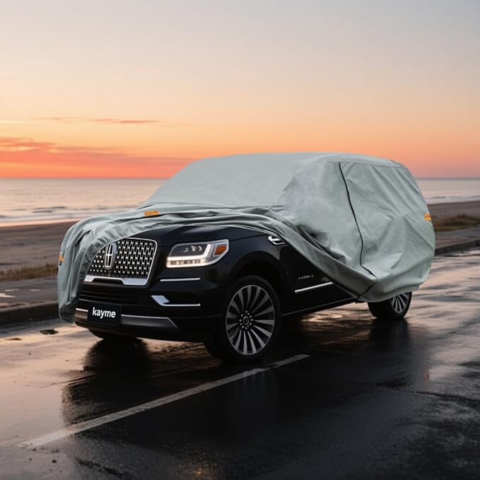 Kayme Heavy Duty SUV Car Cover Custom Fit Lincoln Navigator L LWB Waterproof All Weather for Automobiles, Full Exterior Covers Sun Rain UV Protection.（Deliver About 3-10 Days）