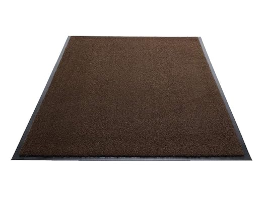 Guardian Platinum Series Indoor Wiper Floor Mat, Rubber with Nylon Carpet, 2'x3', Brown