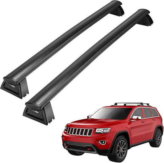 JOYTUTUS Upgraded Roof Rack Cross Bars Compatible with Jeep Grand Cherokee 2011-2021 with Grooved Side Rails, Aluminum Crossbars Replacement for Rooftop Cargo Carrier Kayak Bike Snowboard