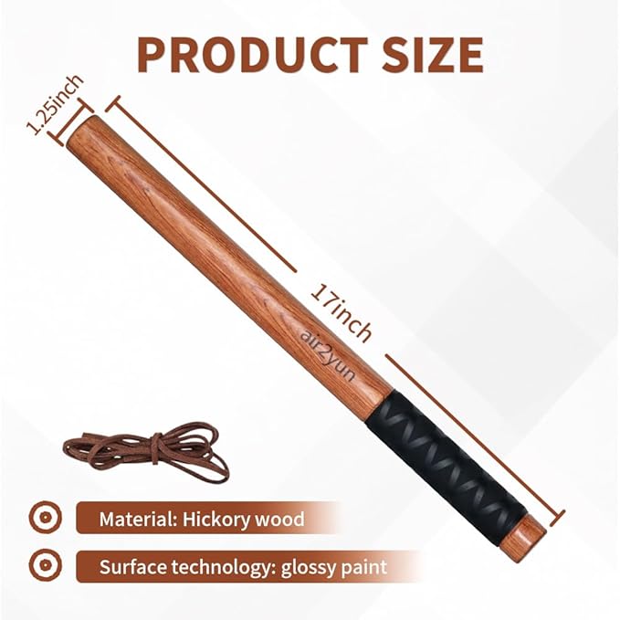 Wooden Tire Thumper, Fish Bat, Tire Knocker for Truckers, Trucker Tool for Checking Tire Pressure, Weighted Tire Checker Bat with Comfort Extra Grip, Idea Gift for Truck Drivers