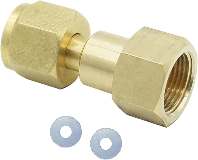 CGA-320 Tank to CGA-580 Bottle Regulatory Miller Wire Welder Thread converter Copper # 806 CO2 Carbon Dioxide Bottom to Argon Flowmeter