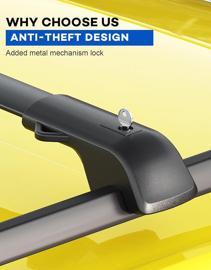 300lb Roof Rack Cross Bars Compatible with 2023-2026 Kia Sportage X-Line AWD/X-Pro/X-Pro Prestige with Raised Rail, (Not for SX &EX &LX with Flushed Rail and Panoramic Sunroof) Lockable