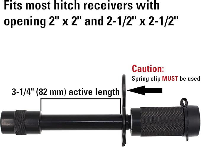 79630 Keyed Alike 5/8" Trailer Hitch Lock with Extra Long 3-1/4" Span, Double Safety Tow Hitch Receiver Locking Pin for Class III IV Hitches with 2" and 2.5" Receivers