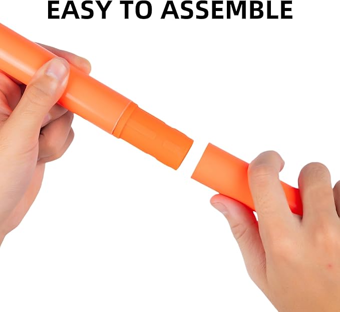 6 Pcs 5FT Agility Training Poles for Soccer,Basketball,Football,Dog,Horse Training-Adjustable Speed and Agility Training Equipment Sports Training Sticks with Ground Spring Nails & Storage Bag(Orange)