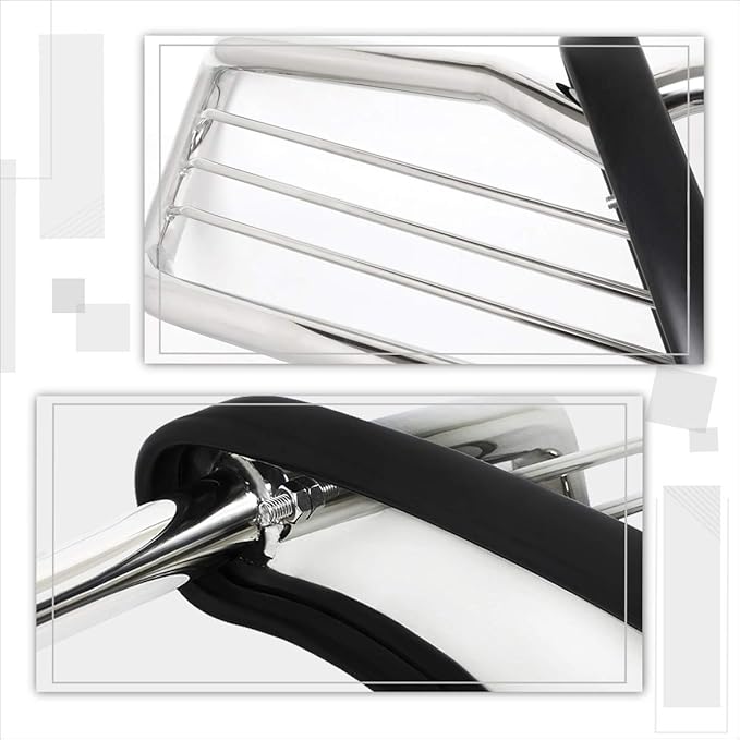 Compatible with Ford F150-F350/Bronco 92-97 Front Bumper Brush Grille Guard Protector,Chrome