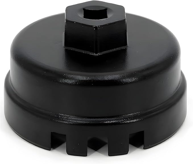 64.5mm Oil Filter Wrench Fits for Camry Lexus 4Runner 2.0L - 5.7L Engines with Cartridge Style Oil Filter System, 14 Flutes, 4 Slots Oil Filter Removal Tool, Black