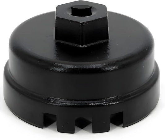 64.5mm Oil Filter Wrench Fits for Camry Lexus 4Runner 2.0L - 5.7L Engines with Cartridge Style Oil Filter System, 14 Flutes, 4 Slots Oil Filter Removal Tool, Black