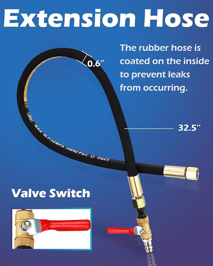 Pneumatic Injector Puller Set Compatible with Diesel Engines 23 PCS Air Vibration Injector Removal Tool Kit