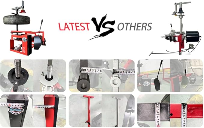 KATOOL 39" Max Wheel Diameter Mini Tire Changer Machine Tire Machine for Road Rescue, Shop Repair, and Home Garage, Red, KT-2002P