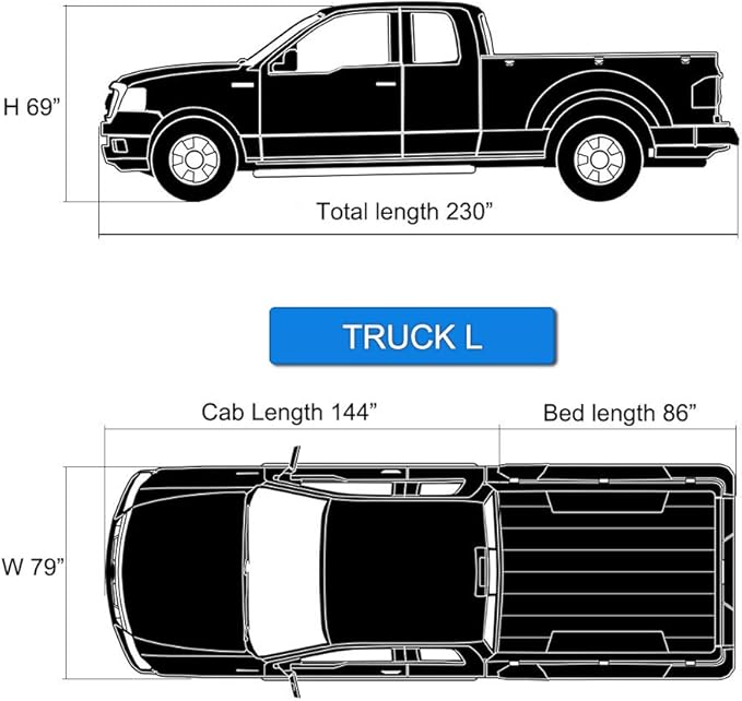 Truck Car Cover Waterproof Fit 2000-2020 Toyota Tundra (Regular Cab/Extended Cab/CrewMax/Double Cab), Full Pickup Cover Outdoor Indoor Sun UV Rain Dust Protection.