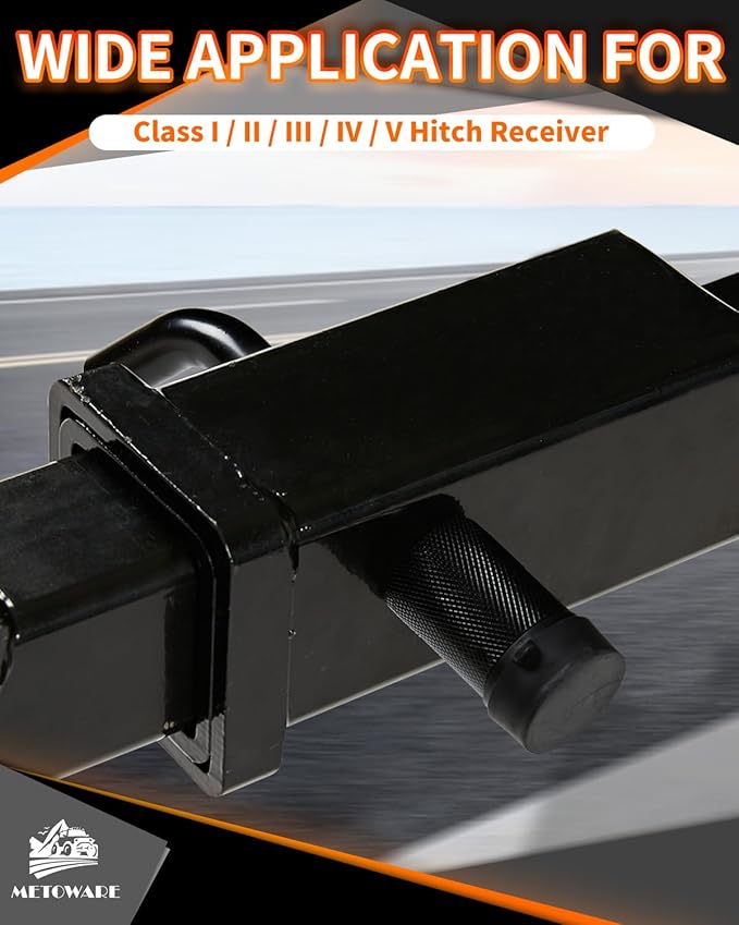 METOWARE Trailer Hitch Locks, 1/2" and 5/8" Diameter Dual Bent Pins for Class I-IV Hitches, Anti-Theft Hitch Lock for 1-1/4" 2" and 2-1/2" Receiver, Fits Towing Trailer Truck Car Boat RV (1 Pack)