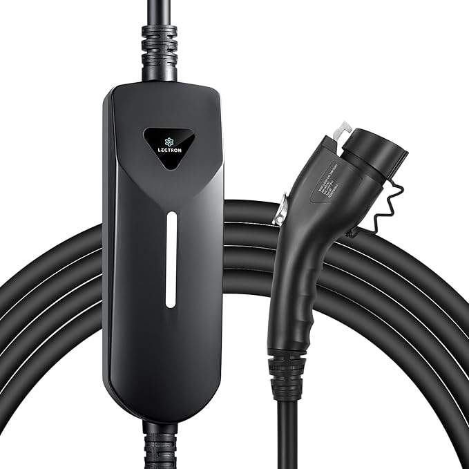 Lectron Level 1 / Level 2 EV Charger (12 Amp / 40 Amp) with Dual Charging Plugs (NEMA 5-15 & 14-50) - Portable Electric Car Charger Compatible with All J1772 EVs (Black)