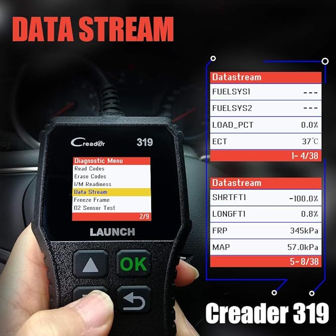 Launch OBD2 Scanner CR319 Check Engine Code Reader with Full OBD2 Functions