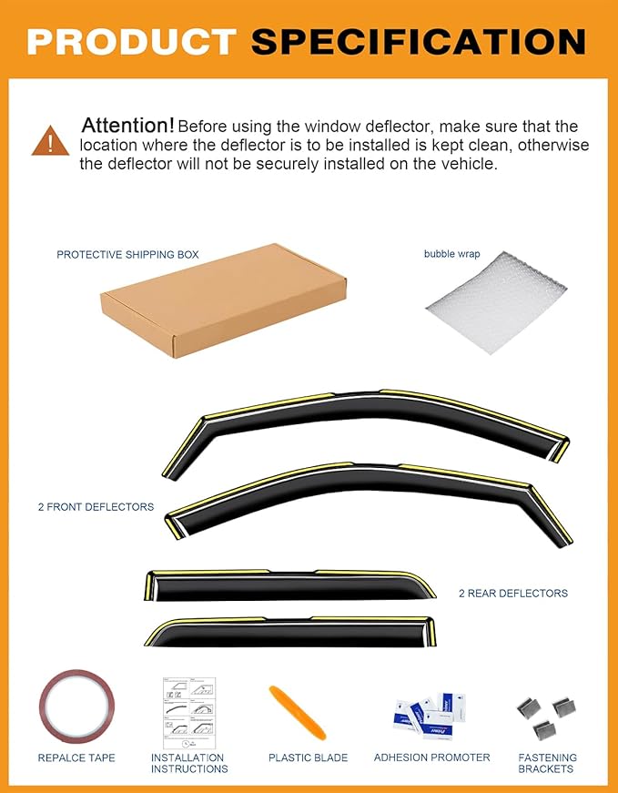 in-Channel Window Rain Guards Fit for Toyota Camry 2018-2024 Extra Durable Rain Guards Side Window Deflectors Vent Visors Vent Shades Exterior Car Accessories Visors - 4 pcs